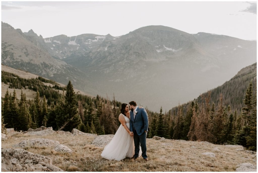 Bride and Groom in Rocky Mountain National Park