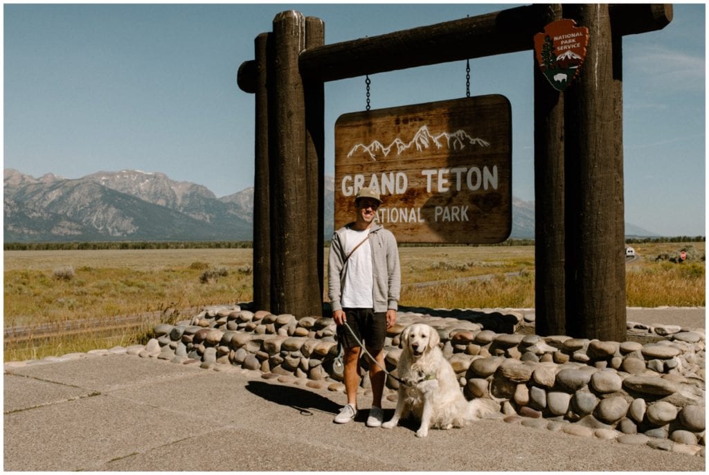 grand teton national park with a dog