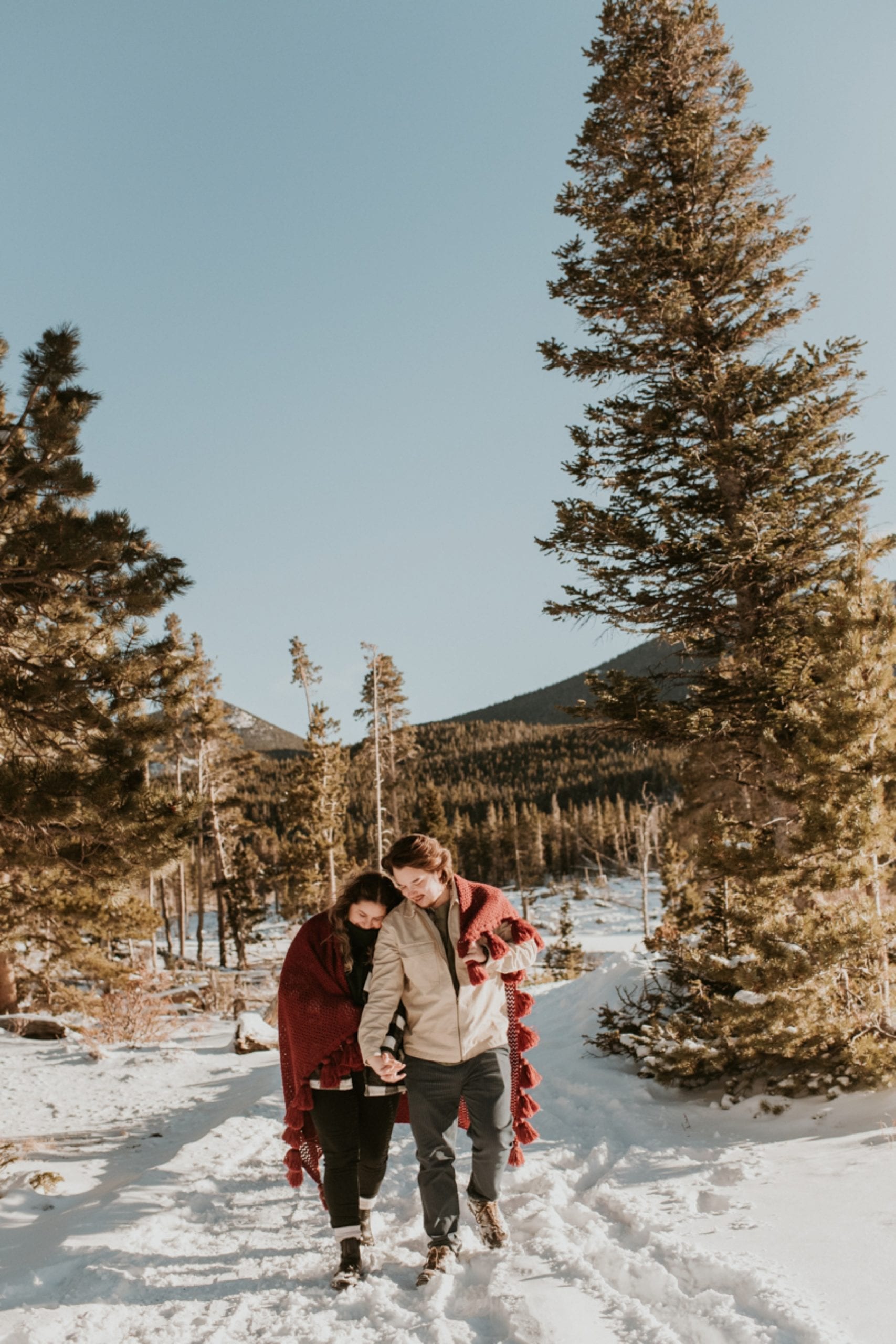 Dream Lake in the Winter | Colorado Engagement Session