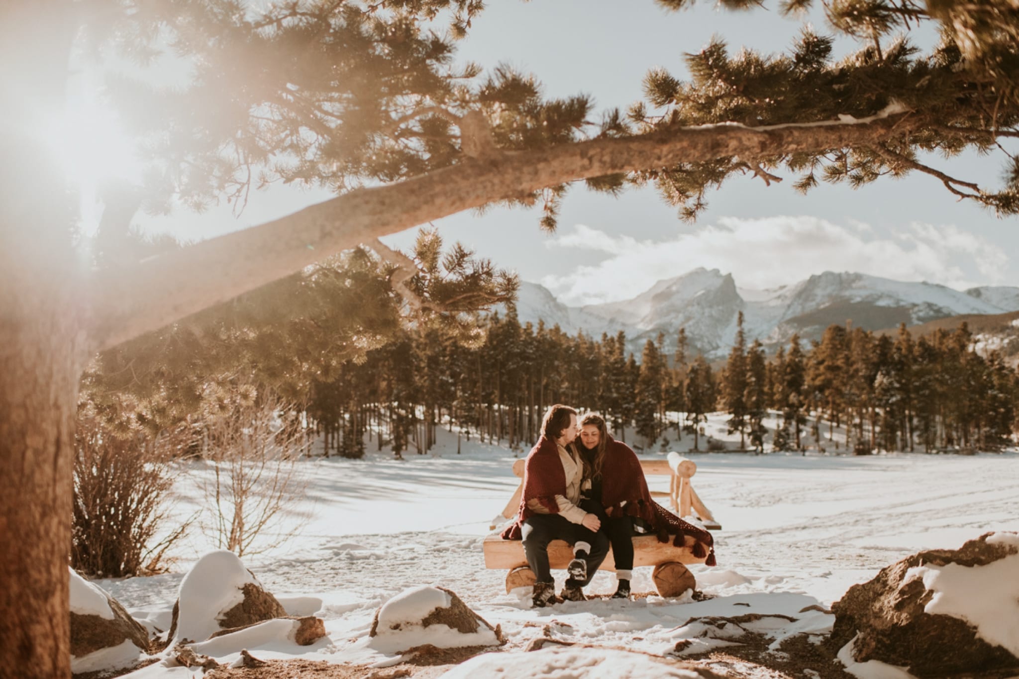 Dream Lake in the Winter | Colorado Engagement Session