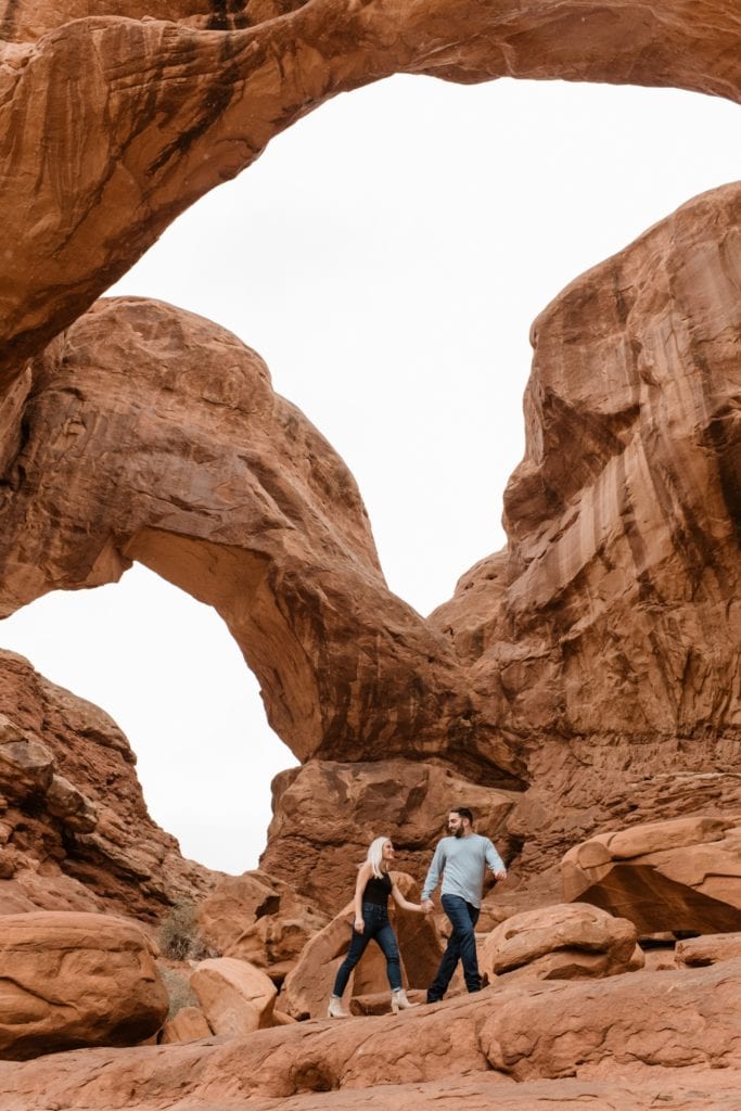 Moab arches national park engagement session