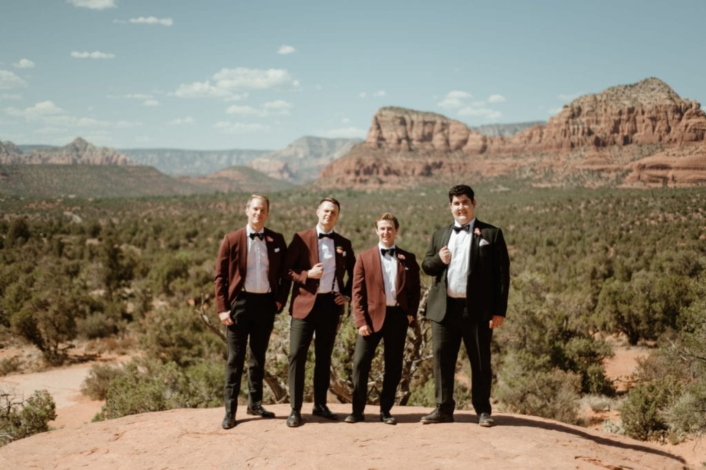 wedding party at bell rock