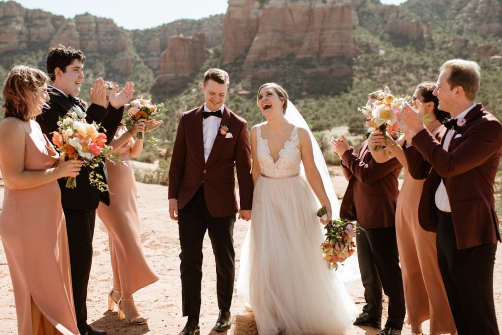 wedding party at bell rock
