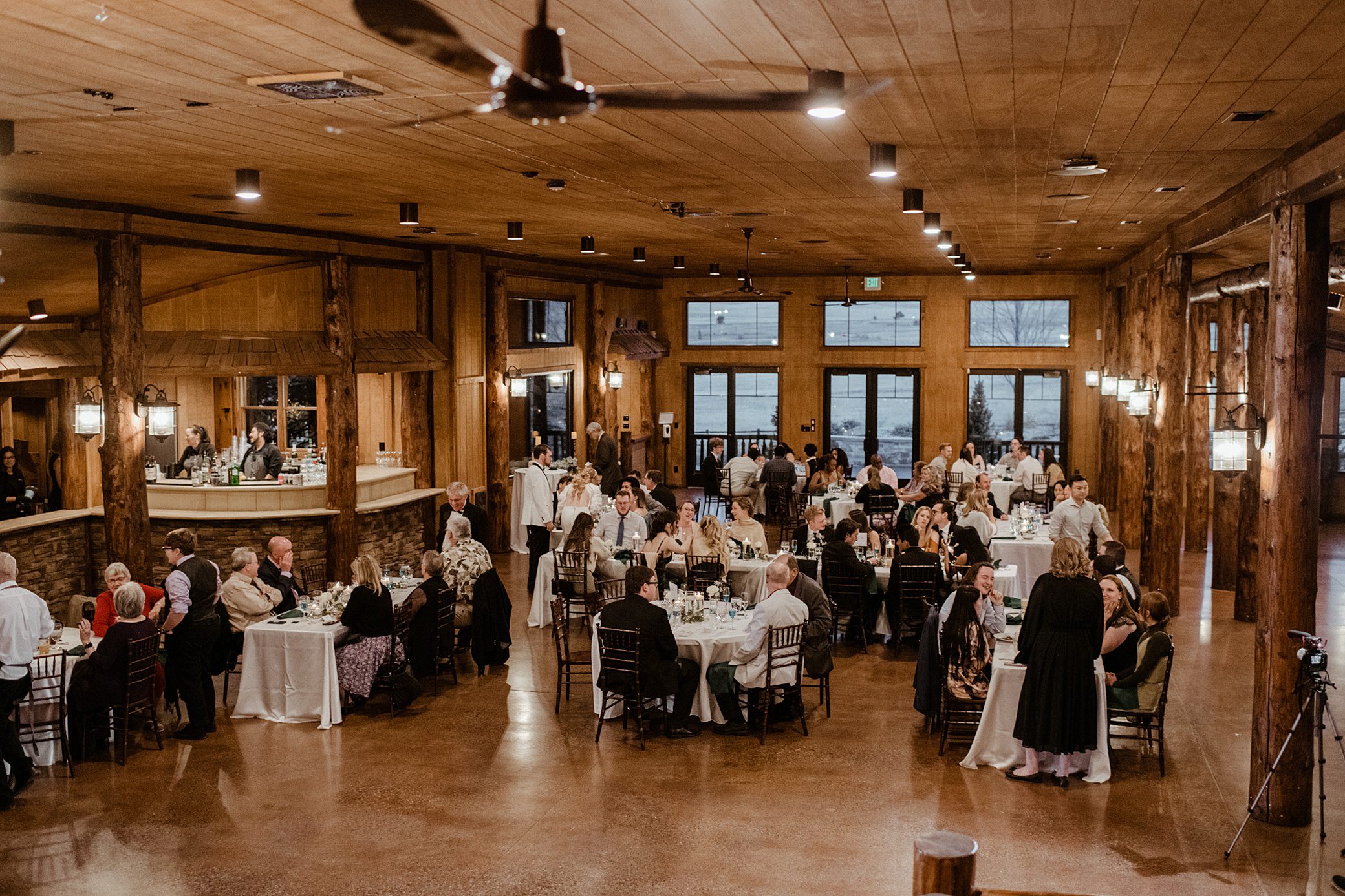 seated dinner reception at Albert's Lodge Wedding venue