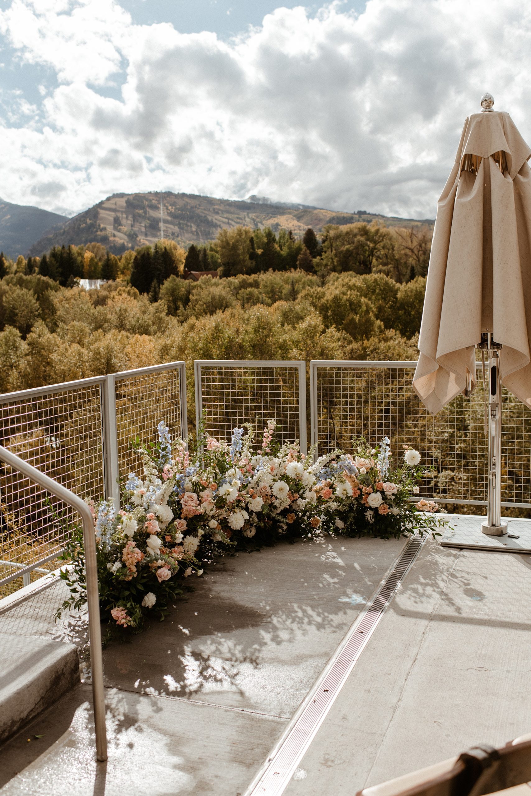 A Plato's Deck wedding ceremony at Aspen Meadows Resort
