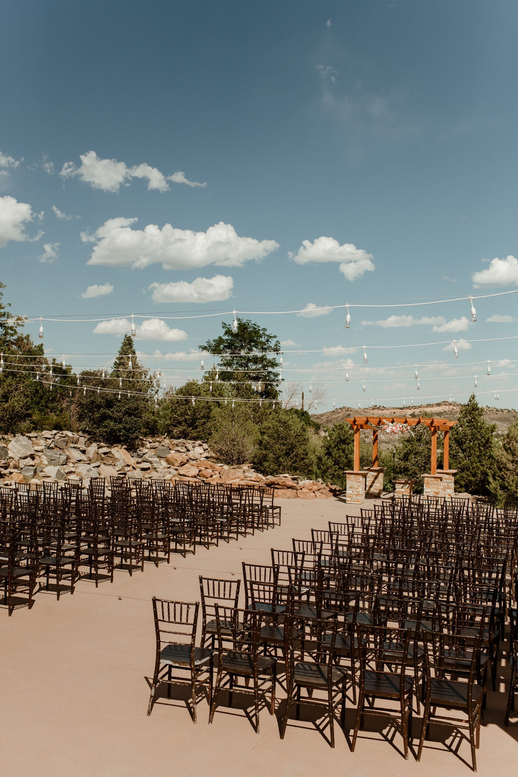 The ceremony space at Willow Ridge Manor wedding venue in Morrison, CO