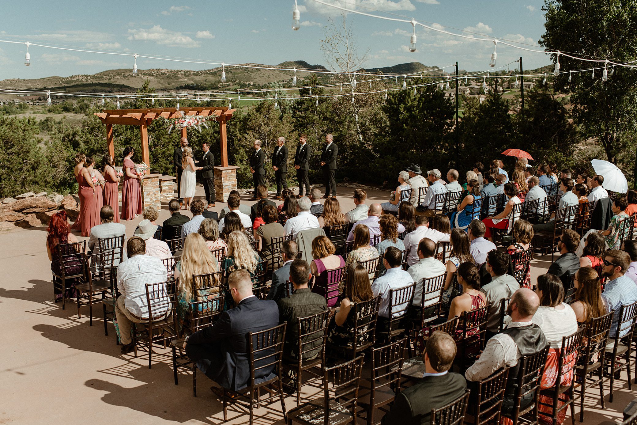View of the ceremony space at Willow Ridge Manor wedding venue in Morrison, CO