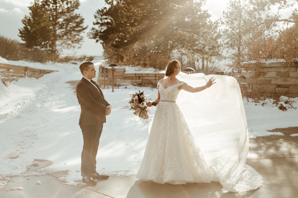 a winter wedding at Sanctuary Golf Course