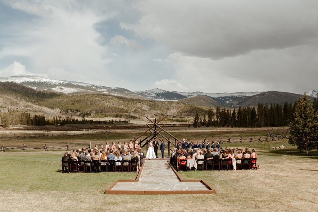 The Broad Axe ceremony site for a Devil's Thumb Ranch wedding