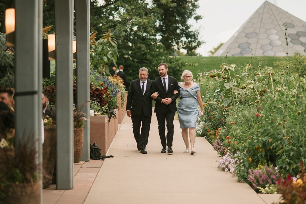a real ceremony at the Annuals Garden and Pavilion at the Denver Botanic Garden