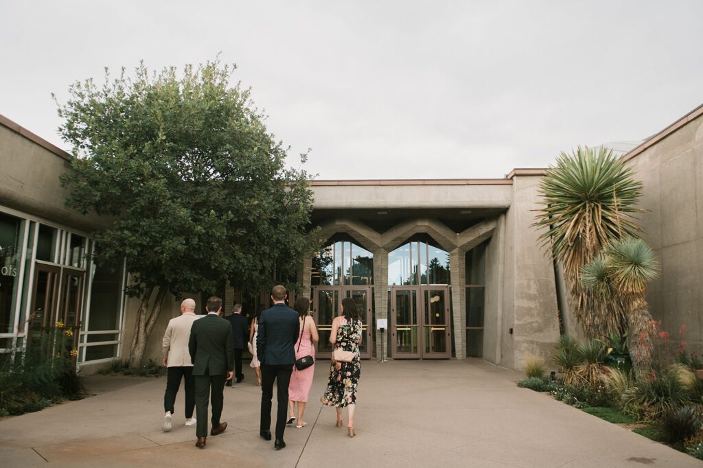 guests gather for a Annuals Garden and Pavilion wedding at the Denver Botanic Gardens