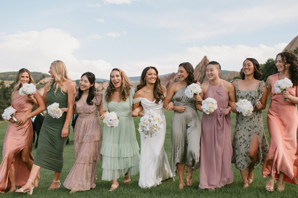 pastel bridesmaids before a Arrowhead Golf Course wedding