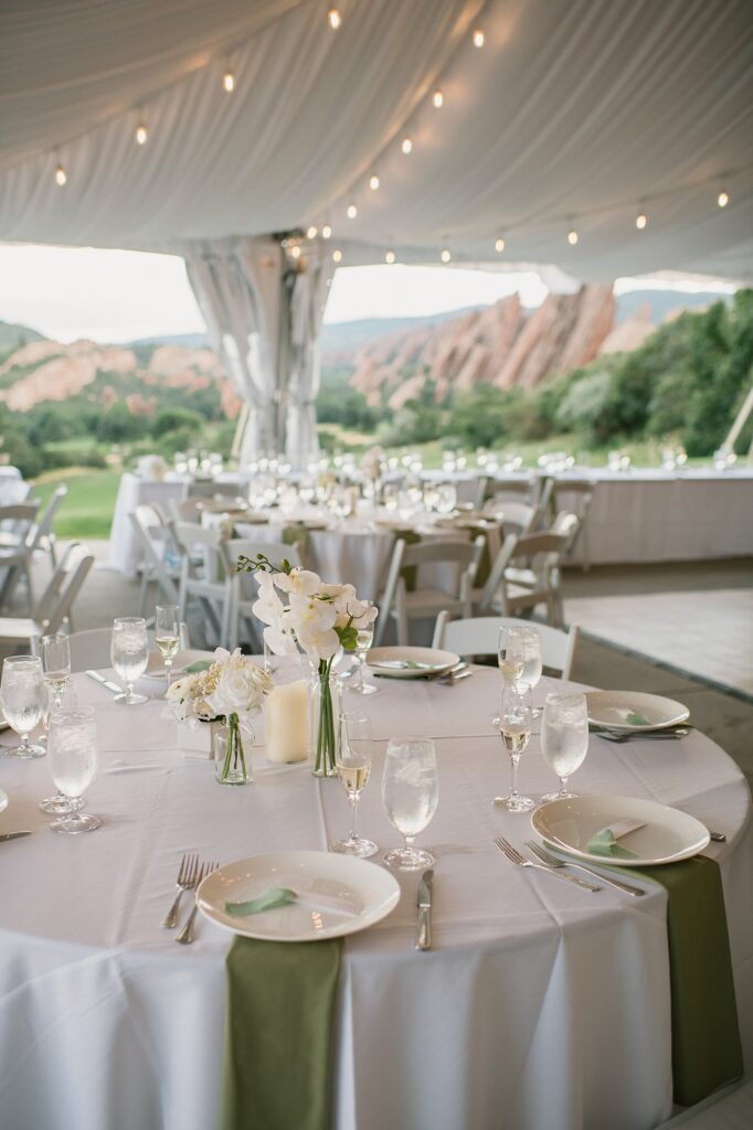 a wedding reception setup for a Arrowhead Golf Course wedding