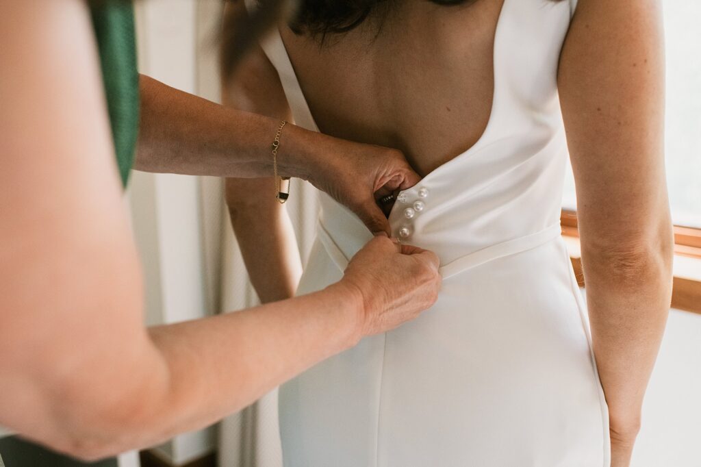 a bride gets ready before her Beaver Creek Intimate wedding
