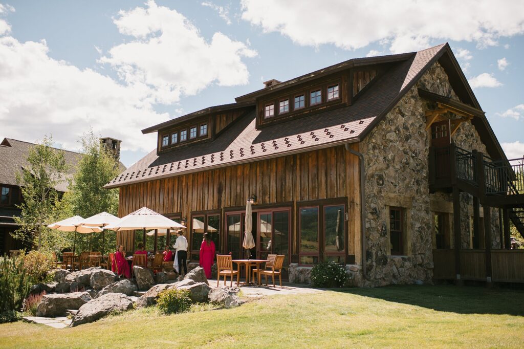 The Yager House at the Devil's Thumb Ranch is used as a getting ready space for couples prior to the ceremony