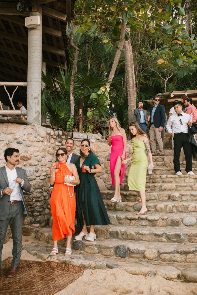 guests arrive al fresca to a tropical private island mexico wedding ceremony