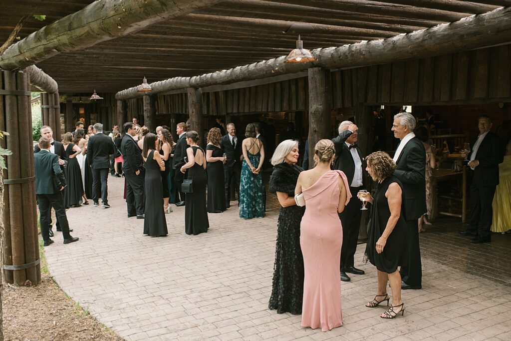 the cocktail area at the Lower Spruce Mountain Ranch wedding venue