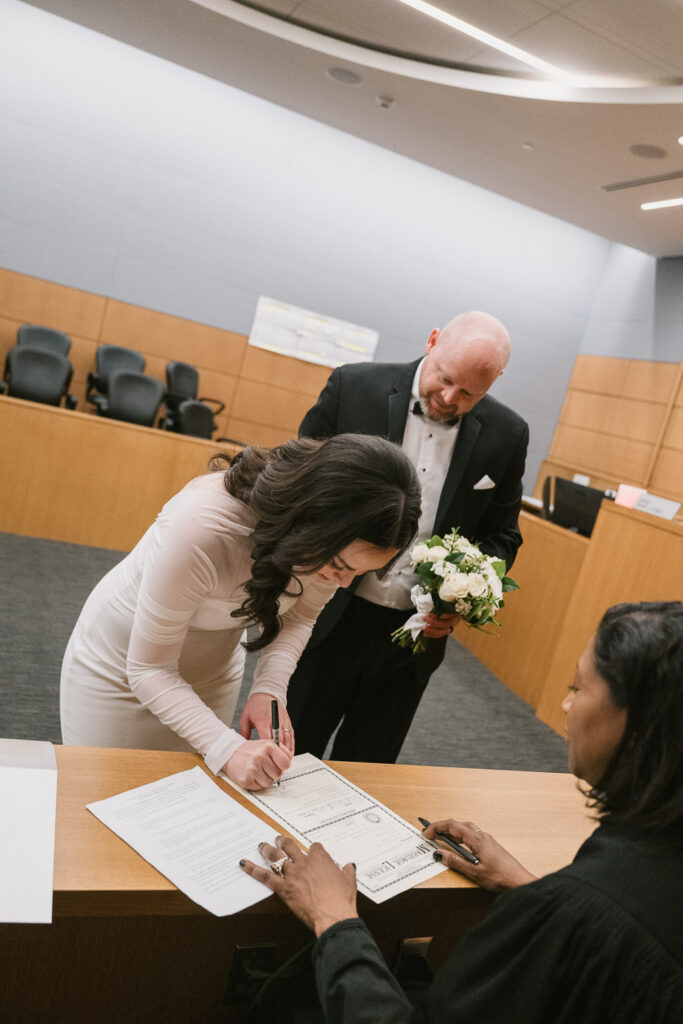 a couple elopes in the Lindsey-Flanigan courthouse in downtown Denver