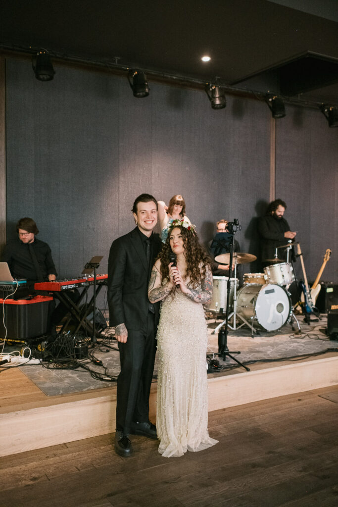 The Elizabeth Hotel wedding venue reception inside the Magic Rat
